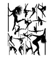 silhouette beautiful pole dancer vector image vector image