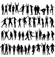 silhouettes of women and men vector image