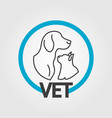 vet logo design vector image vector image