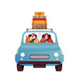 man and woman driving car in front view isolated vector image