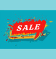 sale colorful cloud message sandwich style vector image
