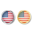 usa flag button with silver and gold vector image vector image