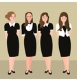 woman in formal dress receptionist black and white vector image vector image