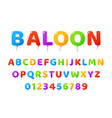 air balloons font colored letters and numbers vector image