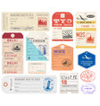 grunge luggage tags set 2 vector image vector image