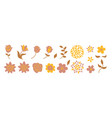 set with flowers in a modern abstract flat style vector image