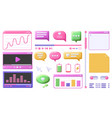 design 3d elements video player window notes vector image vector image