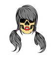 scary hand drawn women skull vector image vector image