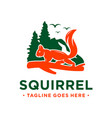 squirrel and mountain logo design template vector image vector image