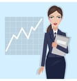 business woman with folder in hand vector image vector image