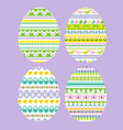easter eggs with stripe patterns vector image vector image
