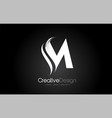 m letter design brush paint stroke on black vector image