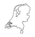netherlands map of black contour curves vector image