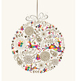 vintage christmas bauble greeting card vector image vector image