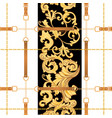 fabric seamless pattern with golden chains belts vector image