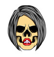 glossy coloured sexy women skull with bob vector image vector image
