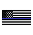 united states flag with blue line to honor police vector image
