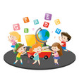 children dancing and singing song vector image