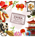 china travel frame background vector image vector image