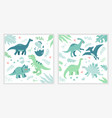 different dinosaurs - set flat design style vector image vector image