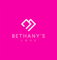 monogram b love logo vector image vector image