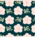 seamless pattern with hand-drawn flowers vector image vector image