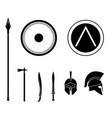 set of ancient greek spartan weapon vector image