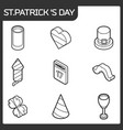 stpatricks day outline isometric icons vector image