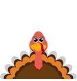 turkey in hat on thanksgiving day vector image vector image