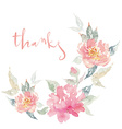 watercolor greeting card flowers vector image