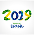 welcome to brazil poster vector image vector image