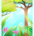 wild forest nature summer scenery background vector image