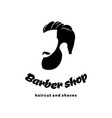 barber shop logo handsome man vector image