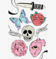 simple vintage old school flash tattoo design vector image vector image