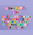 colorful letters of font in newspaper style vector image