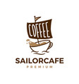 coffee sailor cafe logo icon vector image vector image