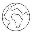earth thin line icon map and planet globe sign vector image