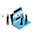 isometric social media icon vector image vector image