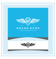 letter m pin map wing logo design concept vector image vector image