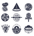 vintage pizzeria labels logos and emblems set vector image