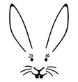 a typical easter bunny face with big ears vector image