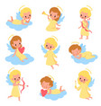 baby angels funny kids cupids with wings vector image vector image