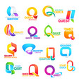 business icons letter q corporate identity vector image vector image