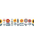 cute hand drawn flowers seamless pattern vector image vector image