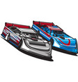 bundle set dirt racing car vector image
