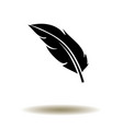 feather silhouette vector image