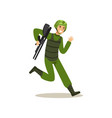 infantry troops soldier character in camouflage vector image