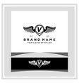 letter v pin map wing logo design concept vector image vector image