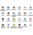 north america countries flags hexagon flags vector image