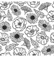 poppy and camomile flower seamless pattern vector image